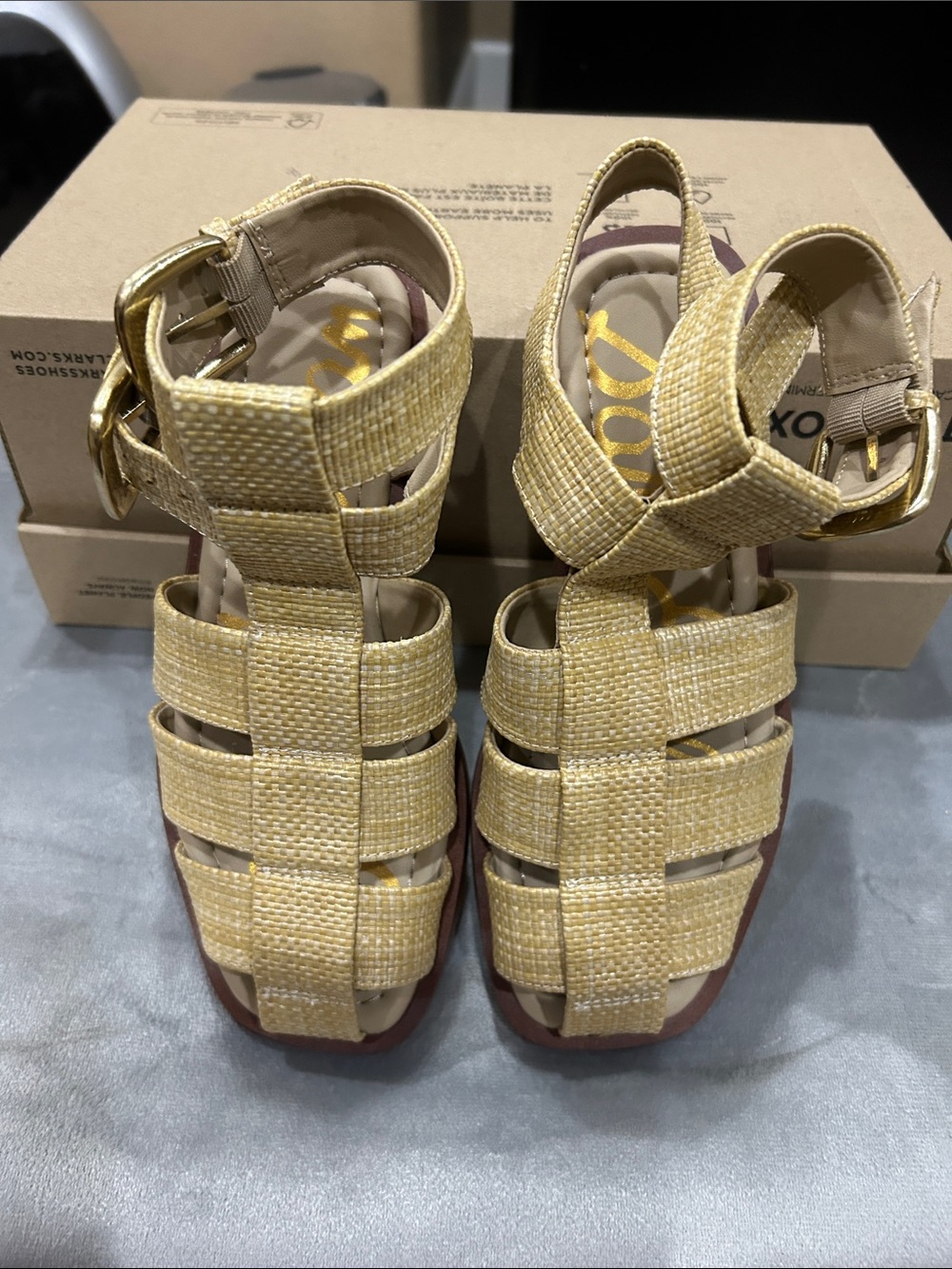 Sam Edelman Yellow Woven Strappy Gladiator Sandals
